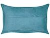 Set of 2 Corduroy Cushions 47 x 27 cm Teal ZINNIA_855308