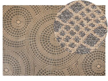 Teppich Jute beige / grau 200 x 300 cm geometrisches Muster Kurzflor ARIBA