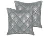 Conjunto de 2 almofadas com padrão geométrico em algodão cinzento 45 x 45 cm HOYA_892843