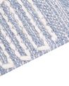 Teppich Baumwolle blau / cremeweiss 140 x 200 cm geometrisches Muster Kurzflor ANSAR_861025