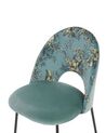 Conjunto de 2 cadeiras de jantar com padrão floral em veludo verde COVELO_767781