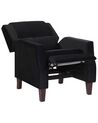 Velvet Recliner Chair Black EGERSUND_794307