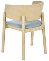 Set of 2 Dining Chairs Light Wood and Blue MARIKANA_837284