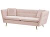 3-Sitzer Sofa Samtstoff pastellrosa mit goldenen Beinen FREDERICA_766876