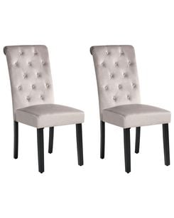 Tuoli sametti ruskeanharmaa 2 kpl VELVA II Tuoli sametti ruskeanharmaa 2 kpl VELVA II