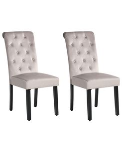 Tuoli sametti ruskeanharmaa 2 kpl VELVA II Tuoli sametti ruskeanharmaa 2 kpl VELVA II