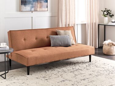 Fabric Sofa Bed Golden Brown VISBY