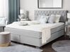 Łóżko kontynentalne tapicerowane 160 x 200 cm szare DUCHESS_718353