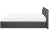 Polsterbett Leinenoptik grau mit Bettkasten hochklappbar 180 x 200 cm ORBEY_728247
