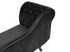 Left Hand Chaise Lounge Velvet Black NIMES_696699