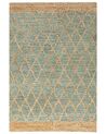 Teppich Jute grün / beige 160 x 230 cm geometrisches Muster Kurzflor TELLIKAYA_903973