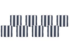 8 kpl setti puutarhatuolin pehmusteita sini-valkoraidallinen SASSARI 8 kpl setti puutarhatuolin pehmusteita sini-valkoraidallinen SASSARI