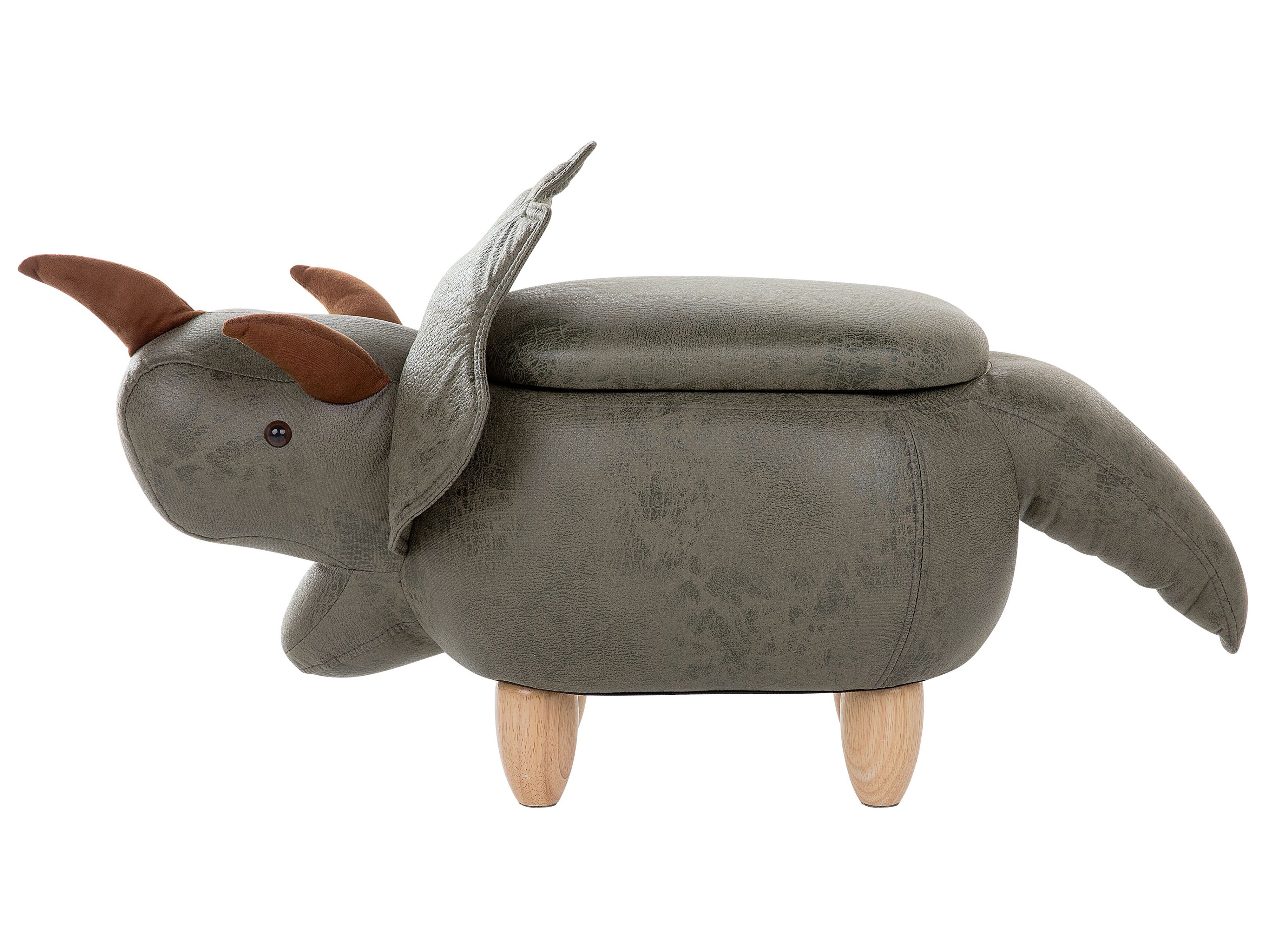 Pufa zwierzak ze schowkiem zielona TRICERATOPS