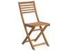 Table et 2 chaises de jardin en bois avec coussins jaunes FIJI_680745