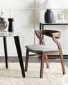 Set of 2 Dining Chairs Dark Wood and Grey MAROA_837236