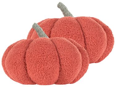 Set of 2 Boucle Cushions Pumpkin ⌀ 28 cm Orange MUNCHKIN