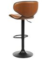Set of 2 Faux Leather Swivel Bar Stools Golden Brown CONWAY II_894571