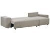 Canapé-lit d'angle à gauche avec rangement en tissu taupe LUSPA_900953
