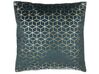 Set of 2 Velvet Cushions Geometric Pattern 45 x 45 cm Teal Blue CELOSIA_770087