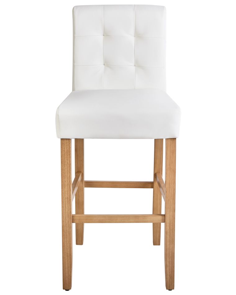 Rivestimento Sgabello Ecopelle - Cuscino Rotondo Bianco Diametro 35cm