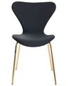 Set of 2 Velvet Dining Chairs Black and Gold BOONVILLE_862138