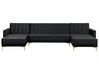 5 Seater U-Shaped Modular Velvet Sofa Black ABERDEEN_857174