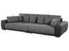 4 Seater Fabric Sofa Dark Grey and Black TORPO_733402