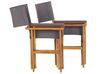 Set of 2 Acacia Folding Chairs Light Wood with Grey CINE_810262