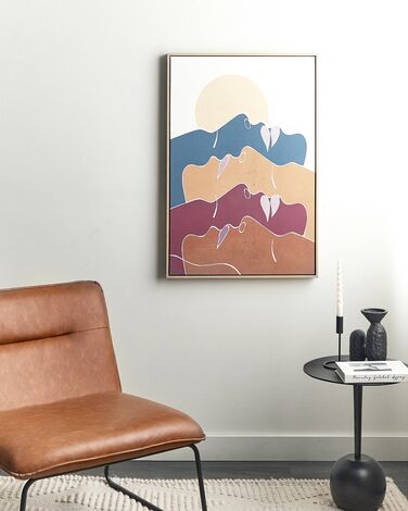 Framed abstract canvas art 63 x 93 cm Flerfarget FASANO