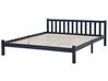 Dřevěná postel 180 x 200 cm tmavě modrá FLORAC_754662