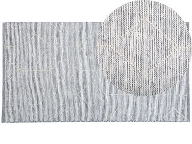 Teppich Wolle grau-beige 80 x 150 cm Kurzflor EDREMIT