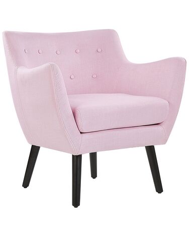 Rózsaszín és fekete kárpitozott fotel DRAMMEN