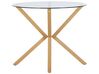 Okrúhly jedálenský stôl so sklenenou doskou ⌀ 90 cm svetlé drevo ALTURA_793008