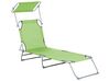 Steel Reclining Sun Lounger with Canopy Lime Green FOLIGNO_810034