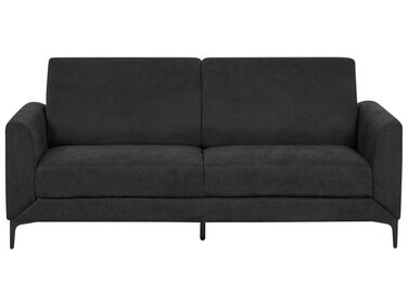3 Seater Fabric Sofa Black FENES