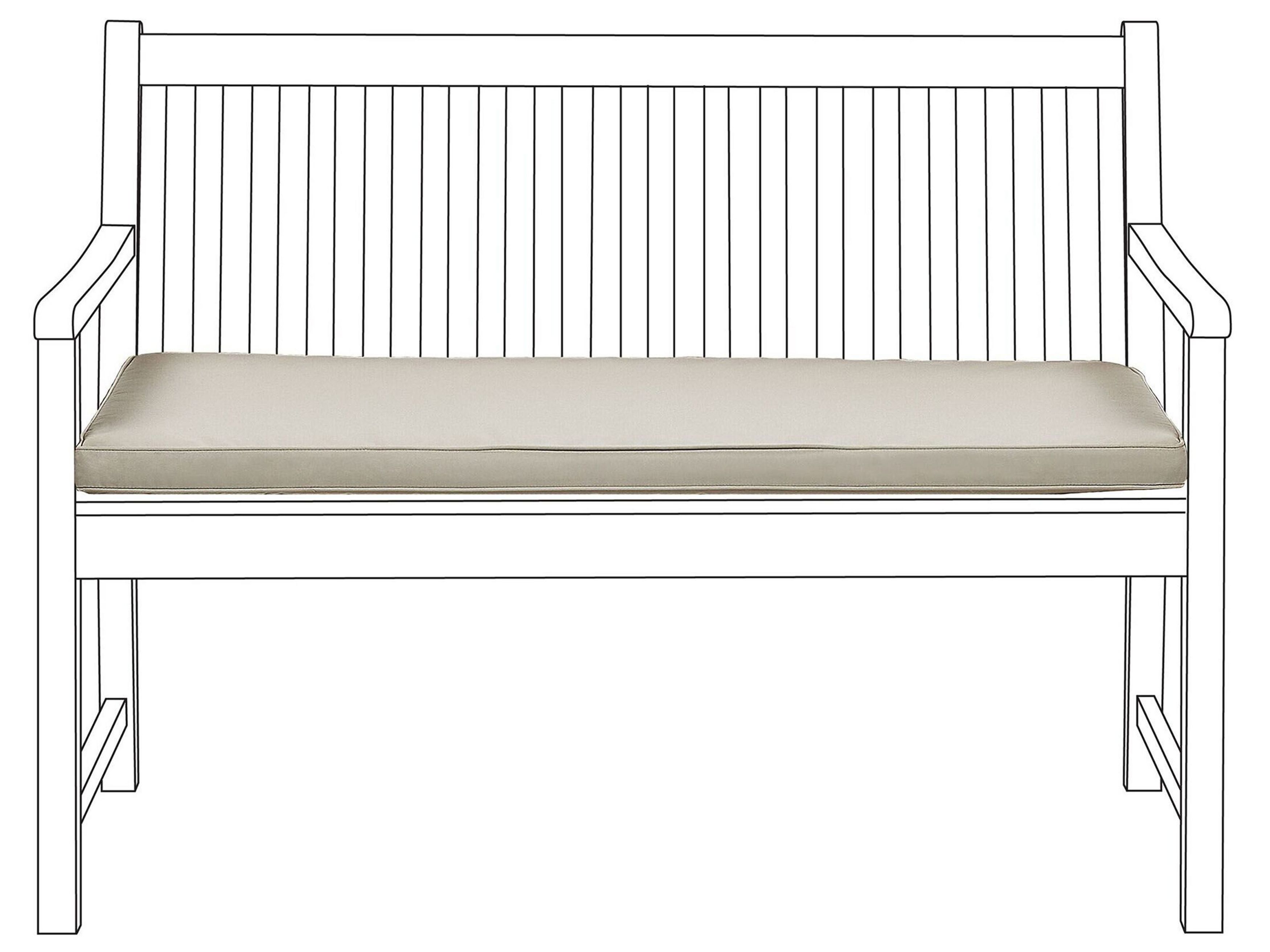 Cuscino Per Panca Da Giardino Beige 120x30x5cm - Antiscivolo E Con Fodera Rimovibile - Per Interno/esterno
