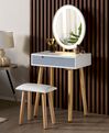 1 Drawer Dressing Table with LED Mirror and Stool White and Grey VESOUL_850248