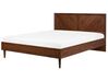 EU Super King Size Bed with LED Dark Wood MIALET_772106