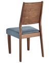 Sada 2 drevených jedálenských stoličiek tmavé drevo/sivá ELMIRA_832011