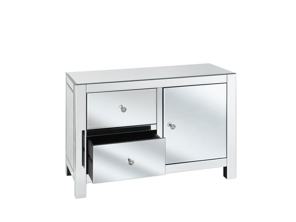 Kommode Spiegeleffekt 2 Schubladen Schrank LENS | Beliani.de