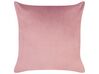 Set of 2 Velvet Cushions Palm Motif 45 x 45 cm Pink CARANDAY_854626