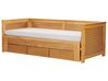 Drevená rozkladacia posteľ s úložným priestorom 90/180x200 cm svetlé drevo CAHORS_912562