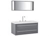 Badrumsmöbler väggskåp spegel och tvättställ grå ALMERIA_748638