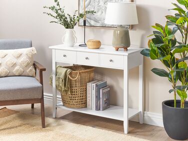 3 Drawer Console Table White GALVA