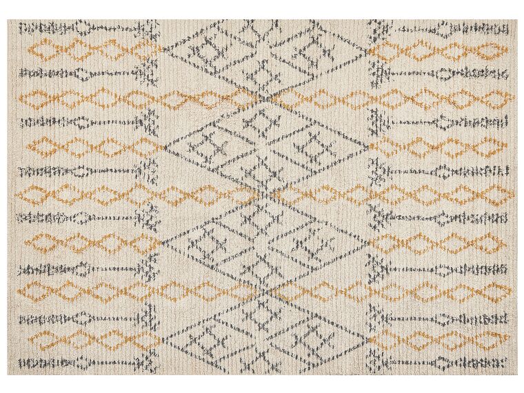 Teppich Baumwolle beige / gelb 160 x 230 cm geometrisches Muster KADAPA_839180