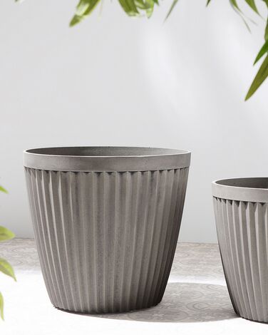 Set of 2 Plant Pots ⌀ 44 cm Taupe POKA