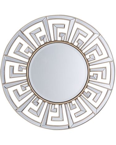 Metalowe okrągłe lustro ścienne ø 70 cm złote FLERS