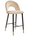 Conjunto de 2 sillas de bar de terciopelo beige/negro/dorado FALTON_795873