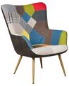 Wingback Chair with Footstool Patchwork Multicolour VEJLE II_774023