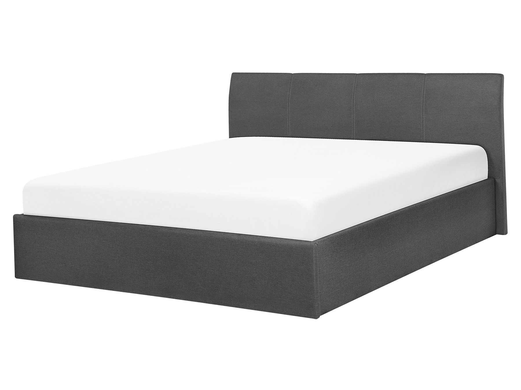 Fabric EU King Size Bed with Storage Grey ORBEY Beliani.co.uk